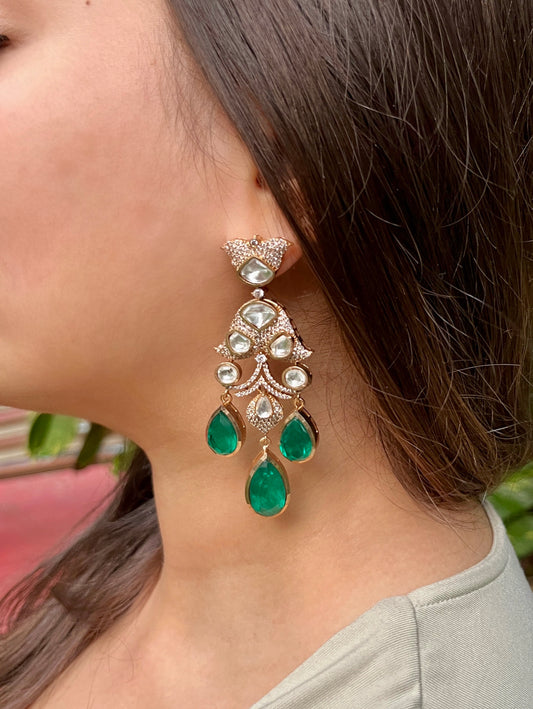 Crystal Embellished Drop Earrings