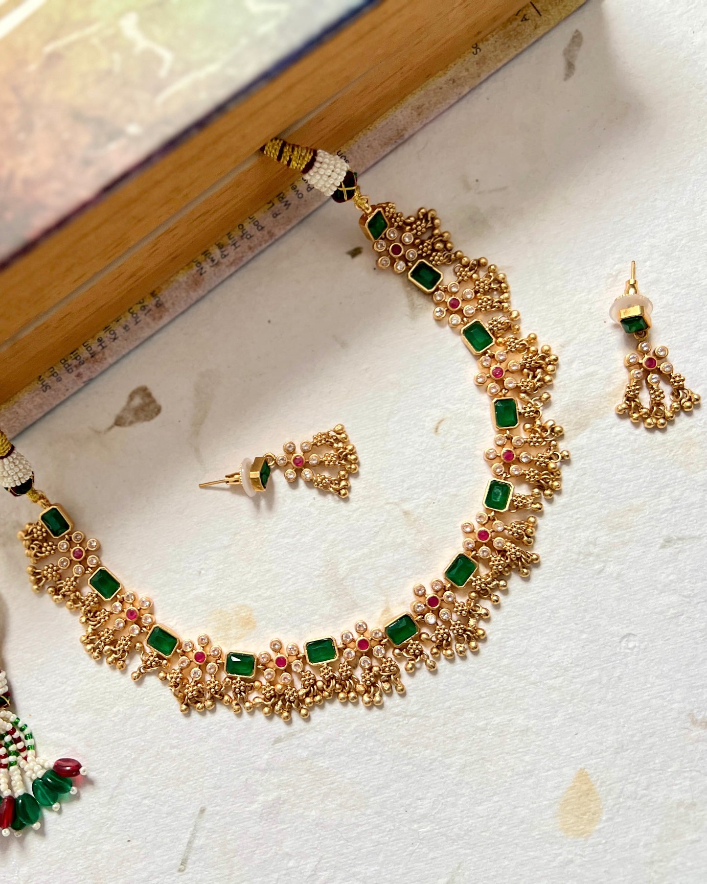 Temple Necklace with Ghungroo Details