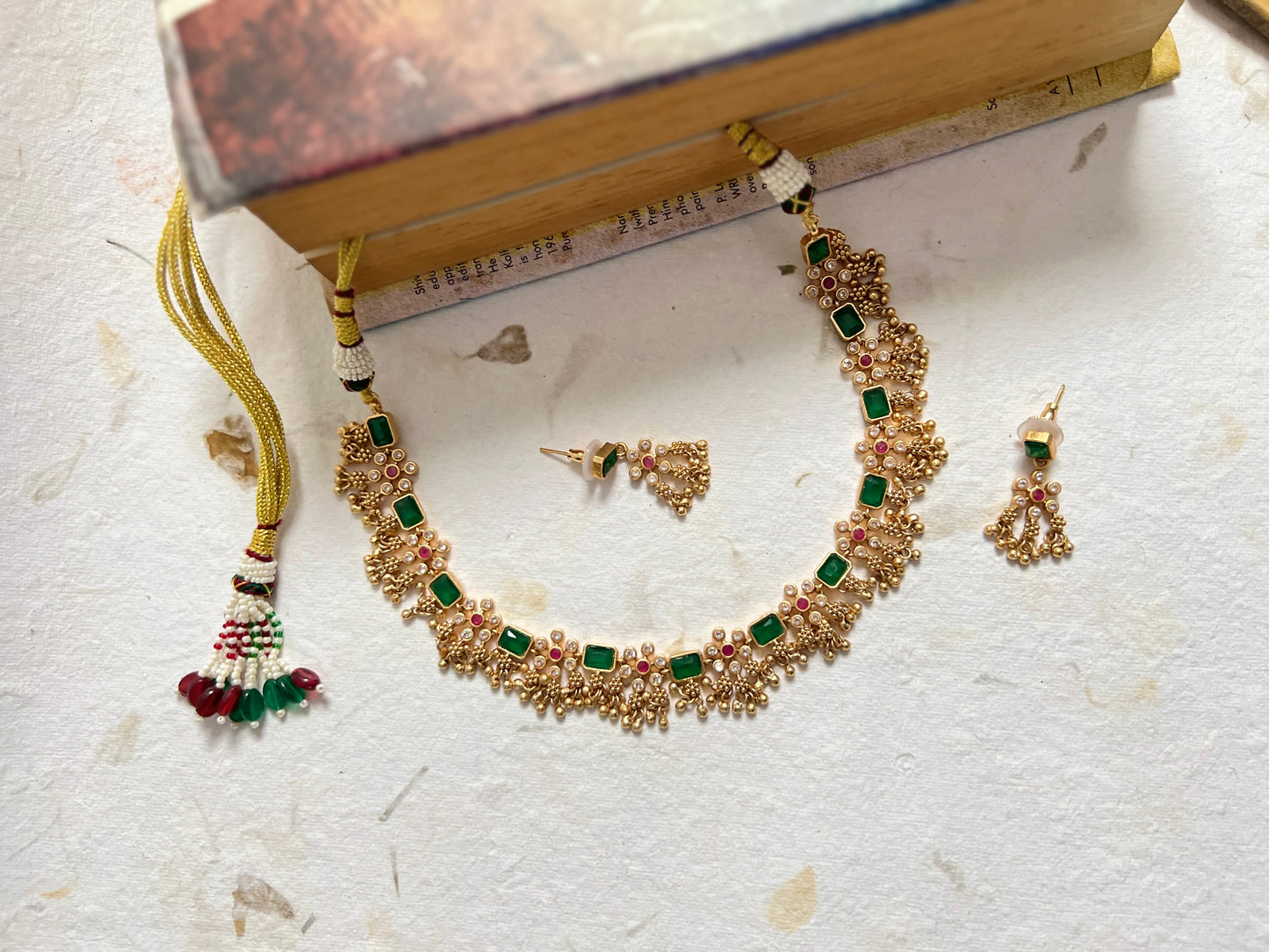 Temple Necklace with Ghungroo Details