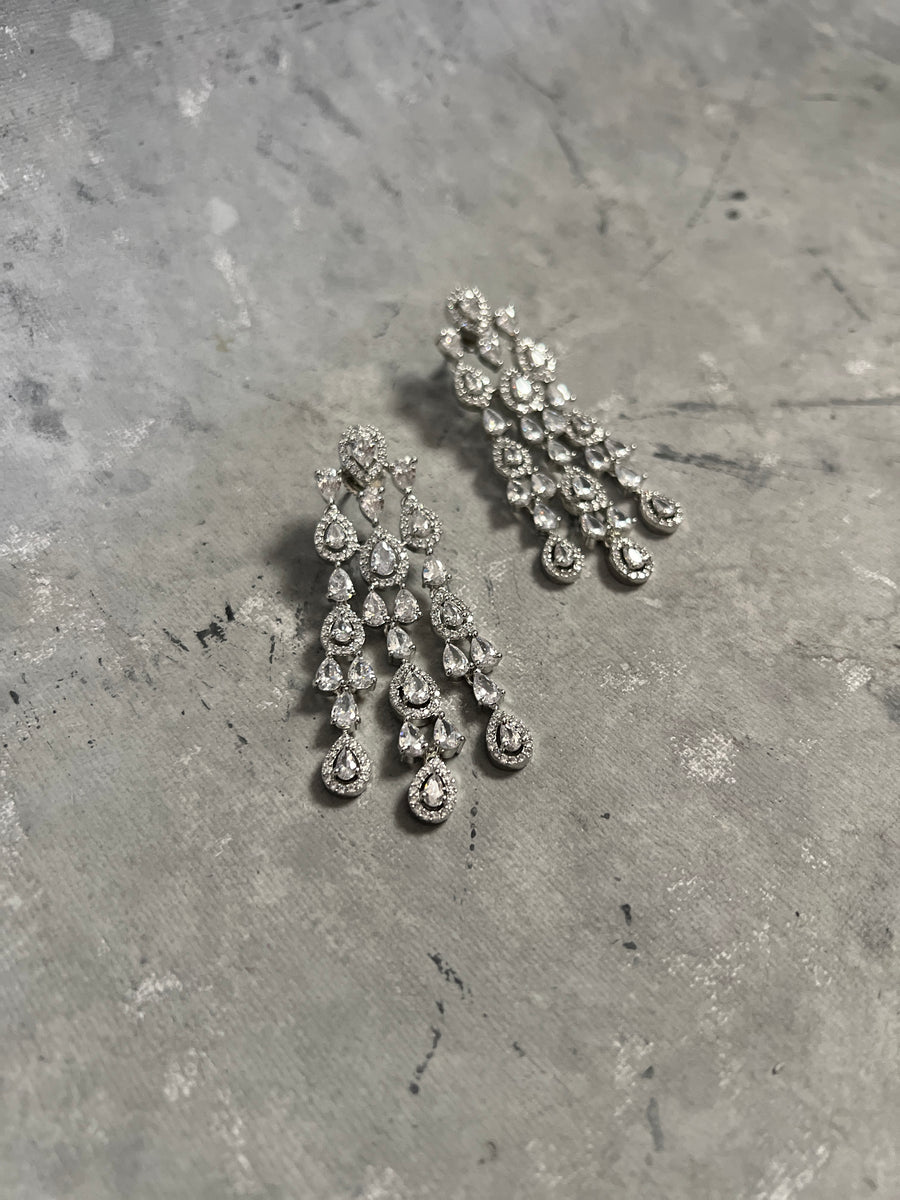 Zircon Cascading Chandelier Earrings