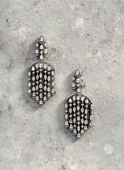 Vintage Zircon Waterfall Drop Earrings