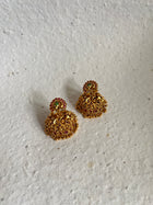 Carved Temple Style Jhumka Earrings