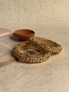 Gold Temple Bangles Set of Two