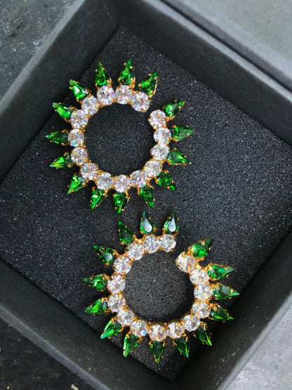 Swarovski Studded Loop Earrings