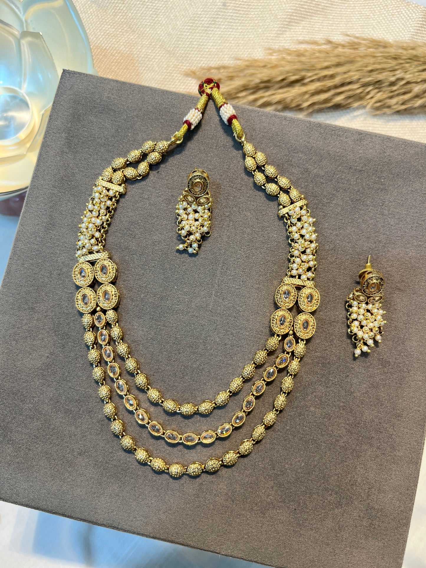 Layered Chain Necklace Set in Gold Finish