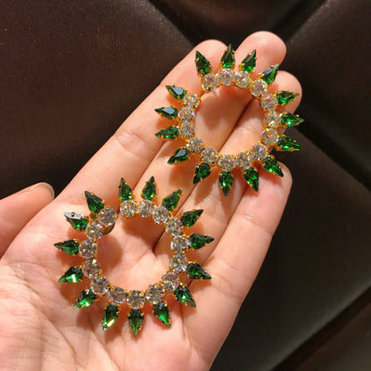 Swarovski Studded Loop Earrings
