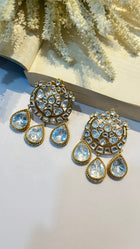 Moissanite Polki Earrings Gold Finish