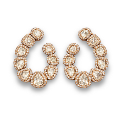 Aurelia Polki Halo Earrings