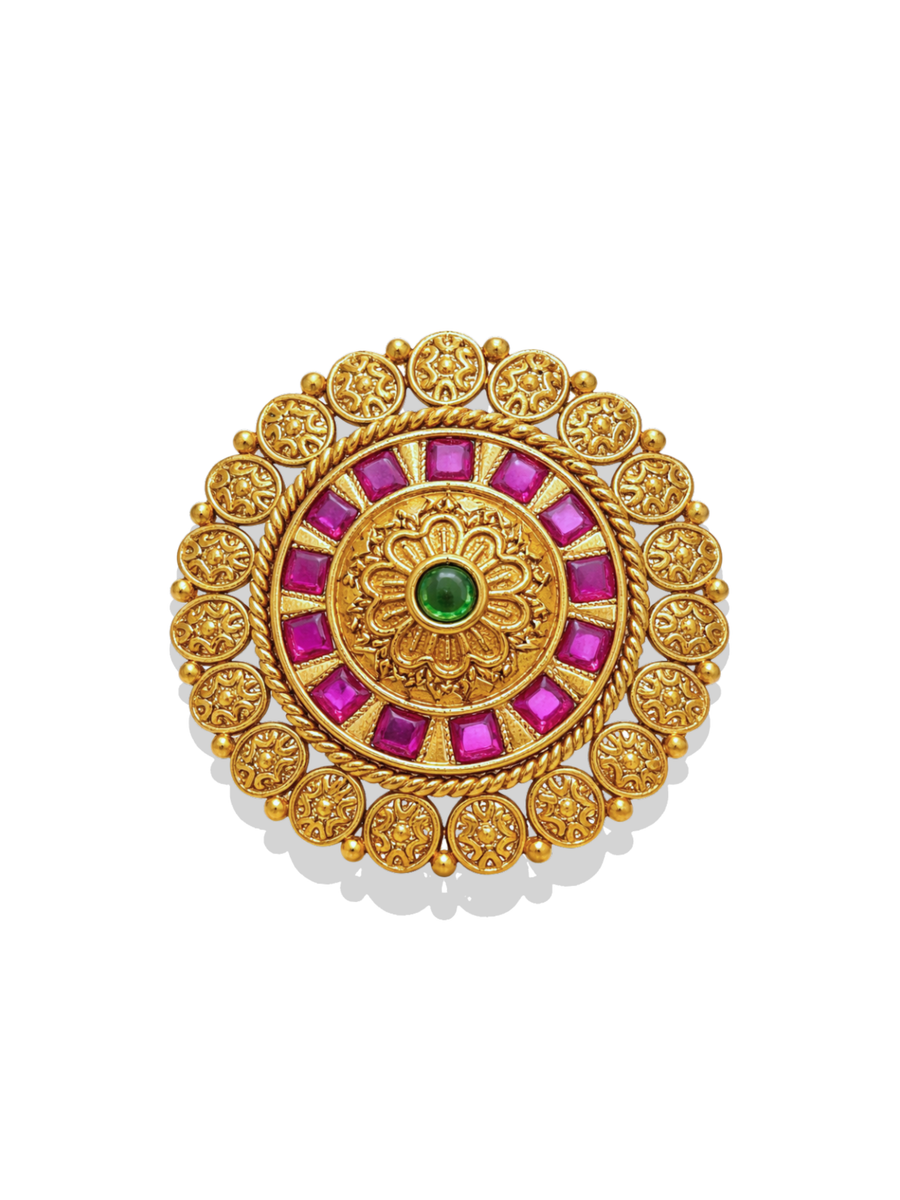Ruby Temple Medallion Ring