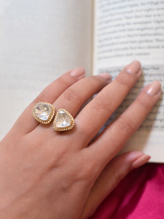 Noor Twin Polki Open Ring