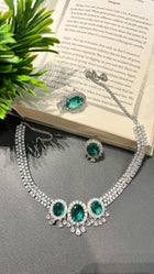 Emerald Center Zircon Necklace Set