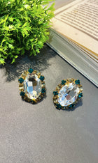Chunky Gold Swarovski Stud Earrings