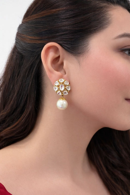 Zoya Polki Cluster Pearl Drops