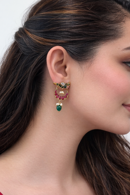 Mayur Bird Motif Earrings