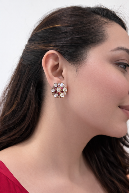 Ruby Bloom Polki Studs