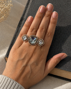 Sheeshmahal Dual Finger Polki Ring