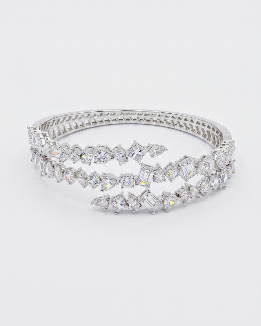 Zircon Cascade Openable Bangle