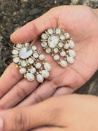 Polki Pearl Chand Studs