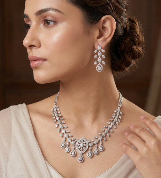 Zircon Vine Necklace Set